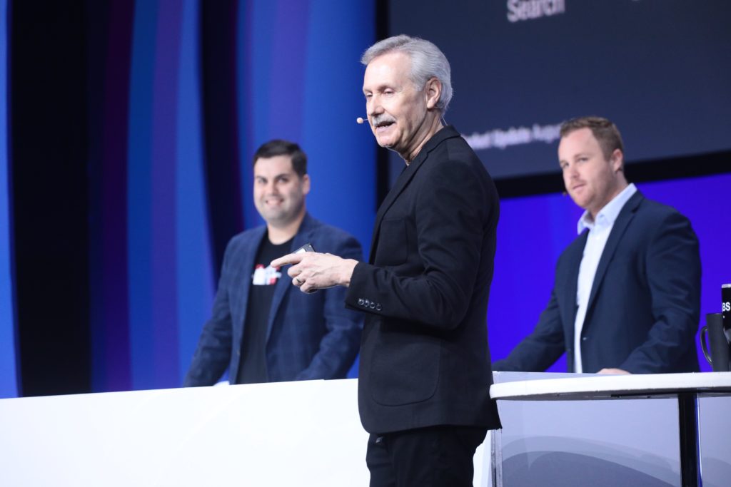 Gary Keller, Josh Team and Ruben Gonzalez on stage at Mega Camp 2019.
